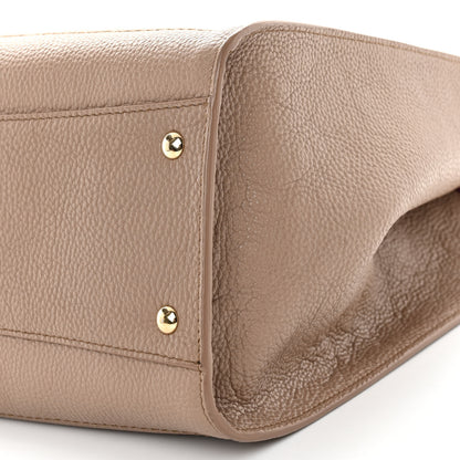 Salvatore Ferragamo Grained Calfskin Double Handle Medium Amy Tote Beige Pink 10 of 11