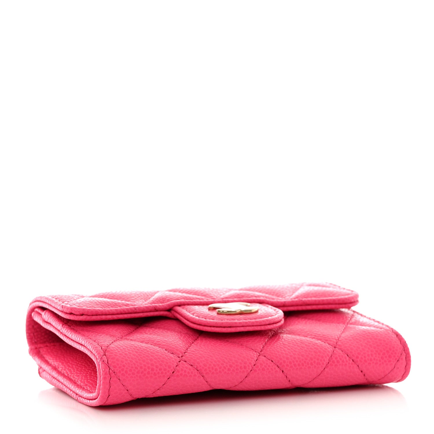Chanel Caviar Quilted Flap Card Holder Wallet Fuchsia 4 of 9