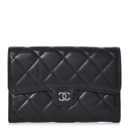 Chanel Lambskin Quilted Small Flap Wallet Black 1 of 9