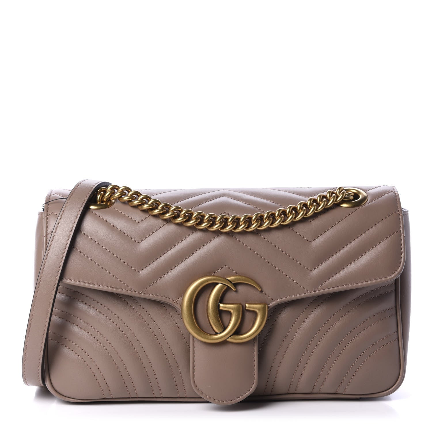 Gucci Calfskin Matelasse Small GG Marmont Shoulder Bag Porcelain Rose 1 of 10