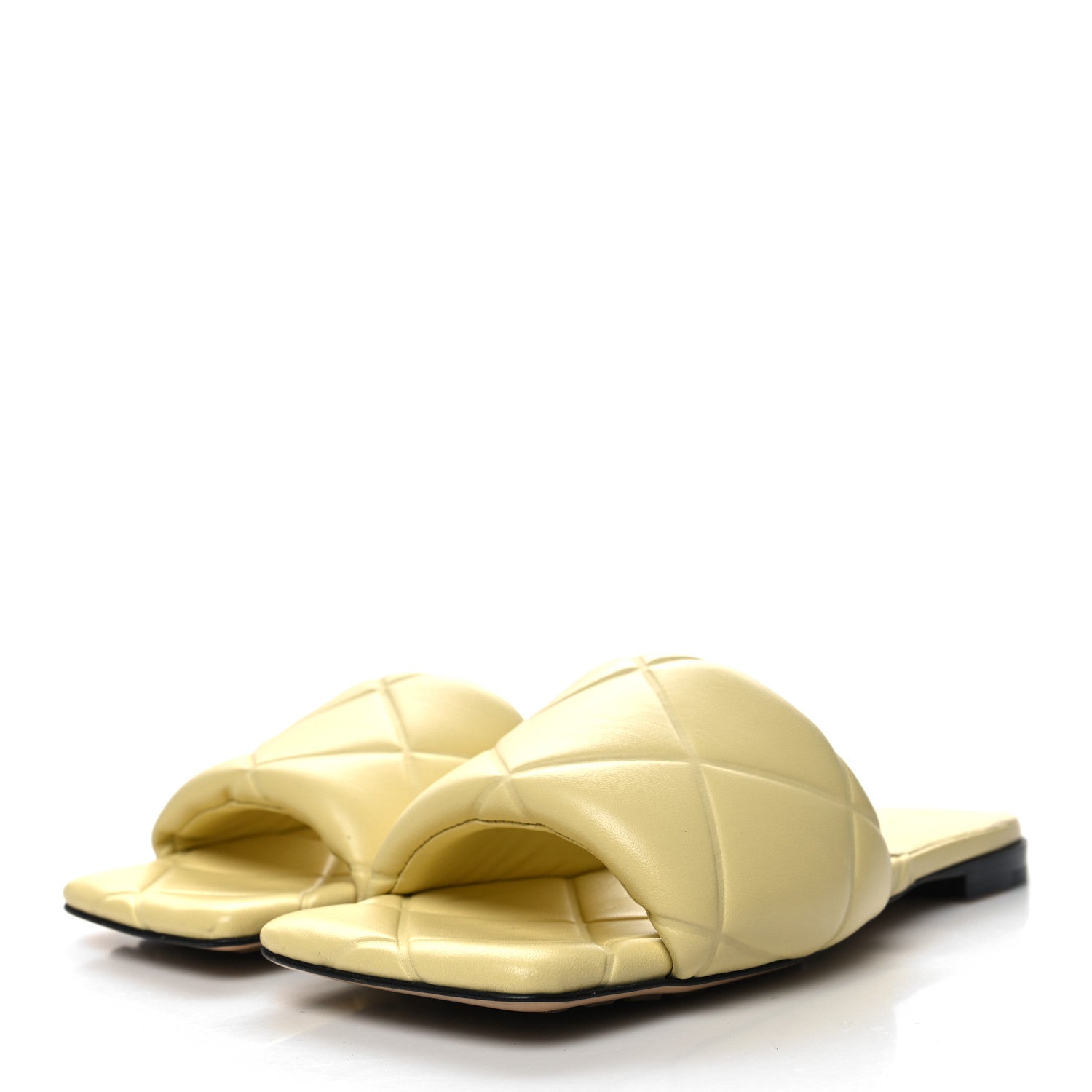 Bottega Veneta Nappa Quilted Rubber Lido Flat Sandals 37 Moon Beam 3 of 7