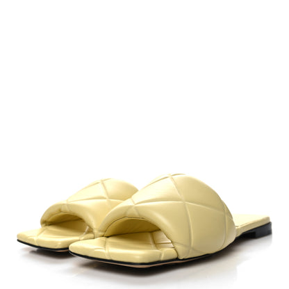 Bottega Veneta Nappa Quilted Rubber Lido Flat Sandals 37 Moon Beam 3 of 7