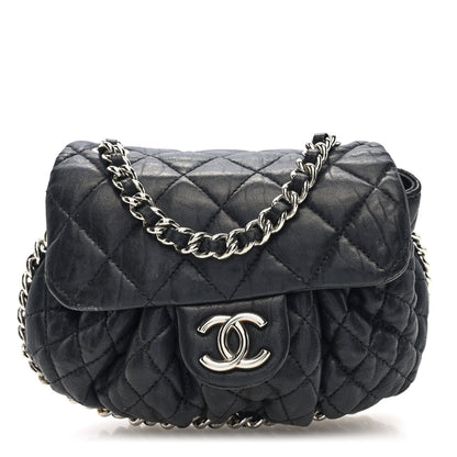 Chanel Washed Lambskin Quilted Mini Chain Around Flap Black 1 of 10