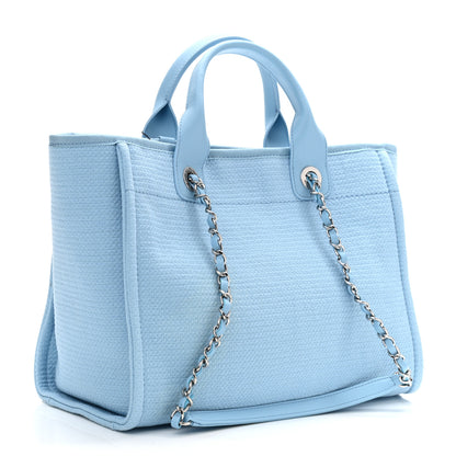 Chanel Mixed Fibers Small Deauville Tote Light Blue 4 of 13