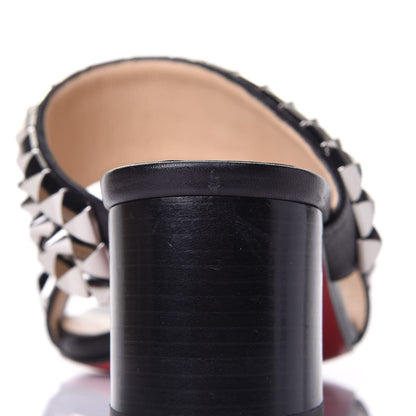 Christian Louboutin Calfskin Studded Tina Goes Mad 55 Slide Sandals 36.5 Black 10 of 11