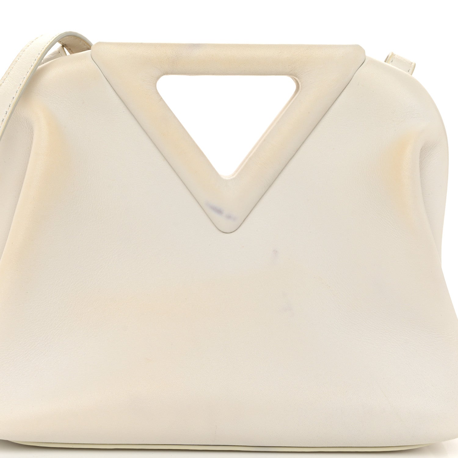 Bottega Veneta Calfskin Small The Point Triangle Bag Chalk 7 of 13
