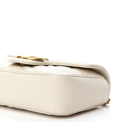 Gucci Calfskin Matelasse Super Mini GG Marmont Shoulder Bag White 7 of 11