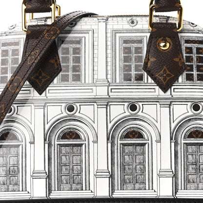 Louis Vuitton X FORNASETTI Calfskin Architettura Alma BB Black White 7 of 9