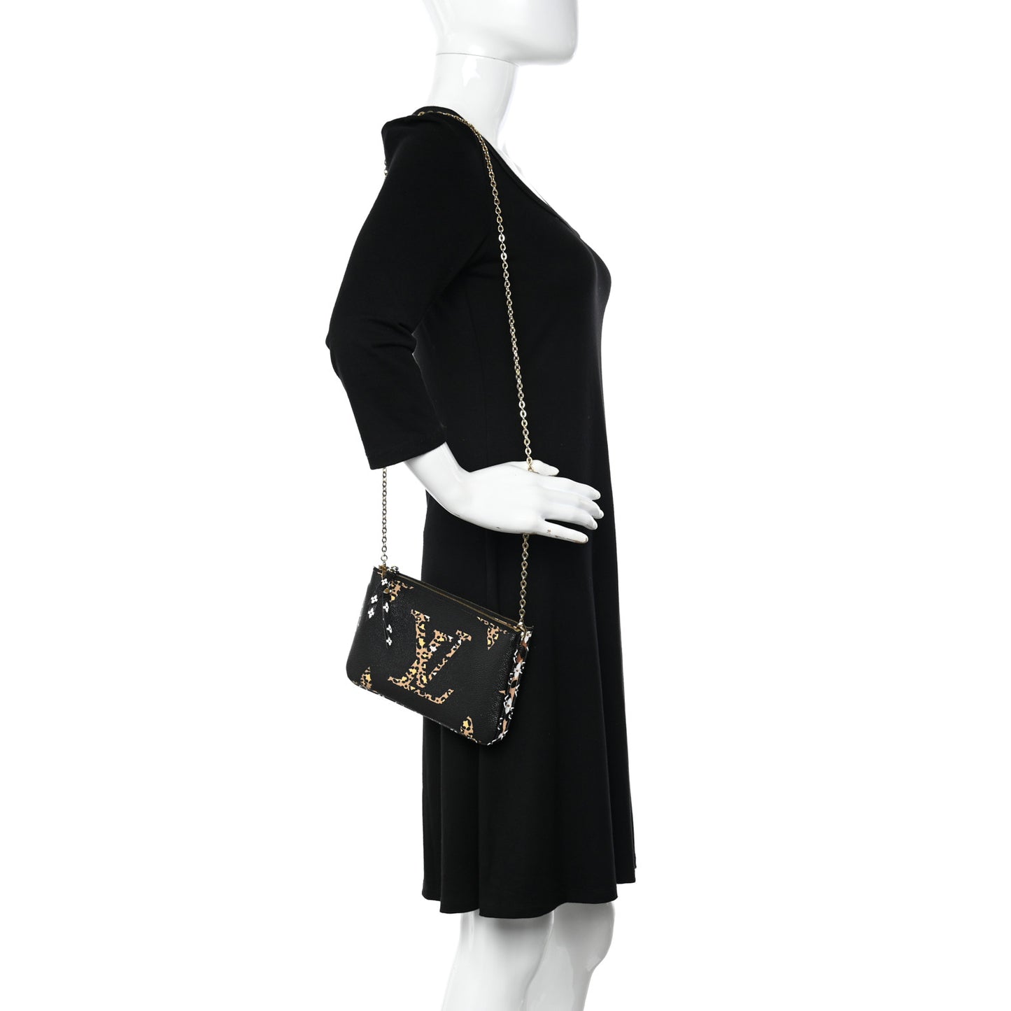 Monogram Giant Jungle Pochette Double Zip Black