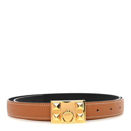 Hermes Swift Epsom 24mm Collier De Chien CDC Belt 85 34 Black Gold 1 of 5