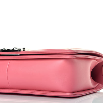 Chanel Lambskin Chevron Quilted New Medium Boy Flap Pink 9 of 9