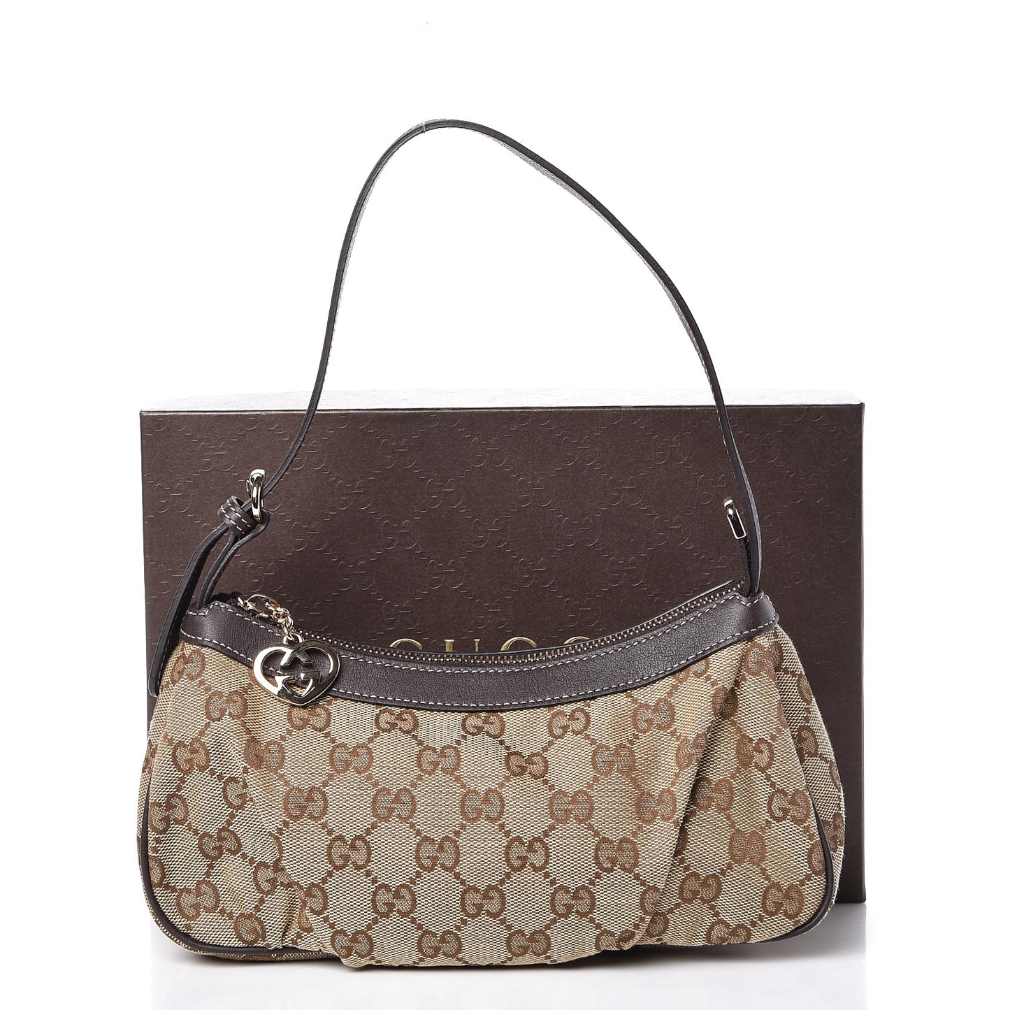 Monogram Lovely Heart Cosmetic Case Dark Brown