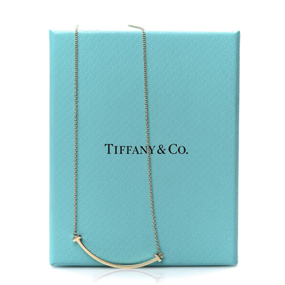 Tiffany 18K Yellow Gold Small T Smile Pendant Necklace 6 of 6