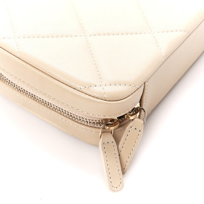 Chanel Lambskin Quilted Chanel 19 Clutch With Chain Beige 9 of 11