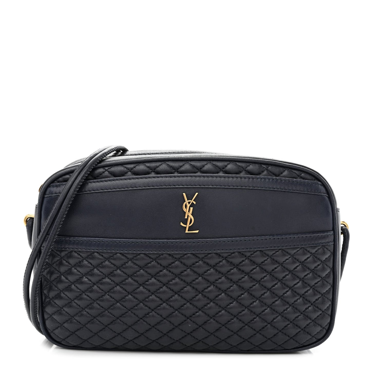 Lambskin Quilted Victoire Camera Bag Deep Marine