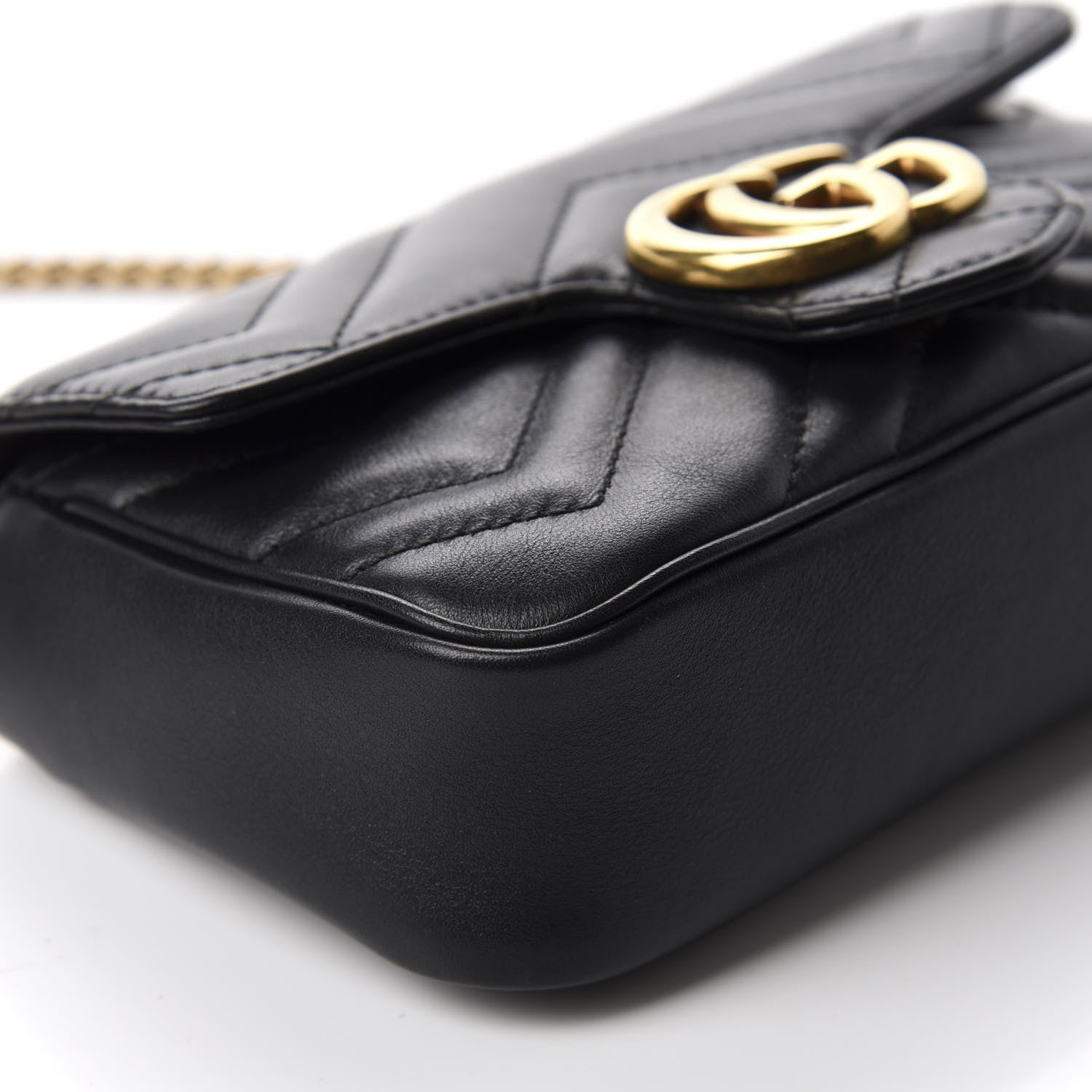 Gucci Calfskin Matelasse Super Mini GG Marmont Shoulder Bag Black 6 of 11