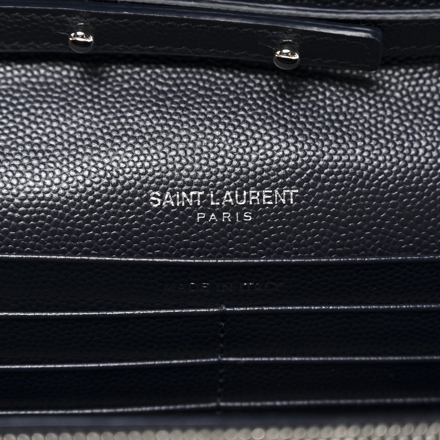 Grain De Poudre Matelasse Chevron Monogram Chain Wallet Deep Marine