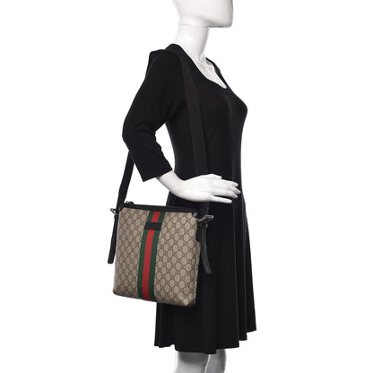 Gucci GG Supreme Monogram Web Messenger Bag Black 2 of 9