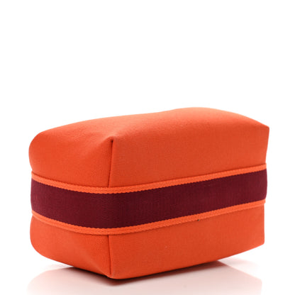 Hermes Canvas Small Bride-A-Brac Pouch Orange Burgundy 4 of 6