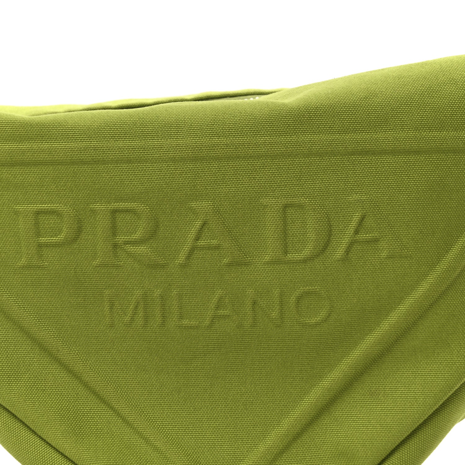 Prada Canapa Logo Embossed Large Triangle Shoulder Bag Felce 8 of 10
