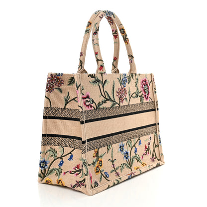 Christian Dior Raffia Embroidered Petites Fleurs Medium Book Tote Natural 3 of 14