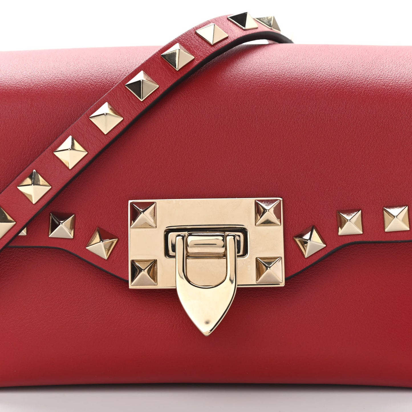 Vitello Mini Rockstud Crossbody Bag Rosso Valentino