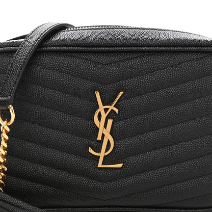 Saint Laurent Grain De Poudre Matelasse Monogram Mini Lou Camera Bag Black 8 of 10