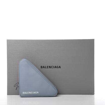 Balenciaga Shiny Day Calfskin Logo M Triangle Pouch Grey Blue White 8 of 8