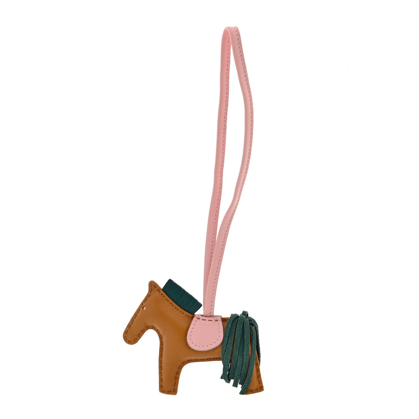 Milo Lambskin Grigri Rodeo Horse Bag Charm PM Sesame Malachite Rose Sakura