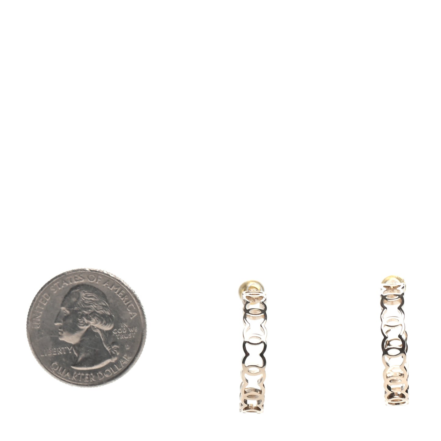 Metal CC Hoop Earrings Gold