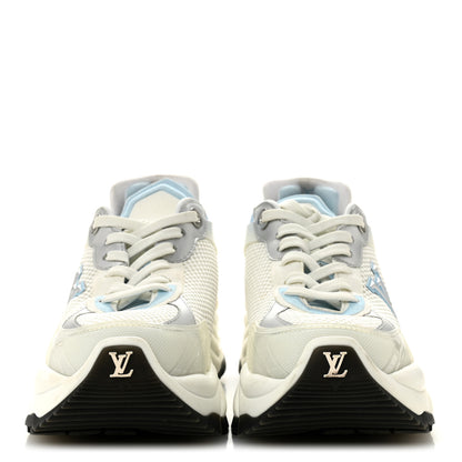 Louis Vuitton Patent Calfskin Technical Mesh Monogram Run 55 Sneakers 37 Bleu Clair 3 of 13