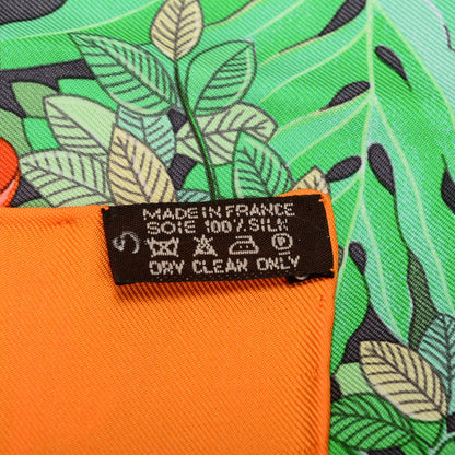 Hermes Silk Au Coeur De La Vie Scarf 90 Orange Vert Fuchsia 6 of 6