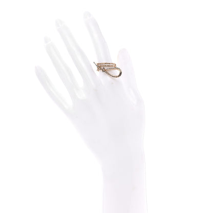 Christian Dior Metal Crystal Ring M Gold 2 of 6