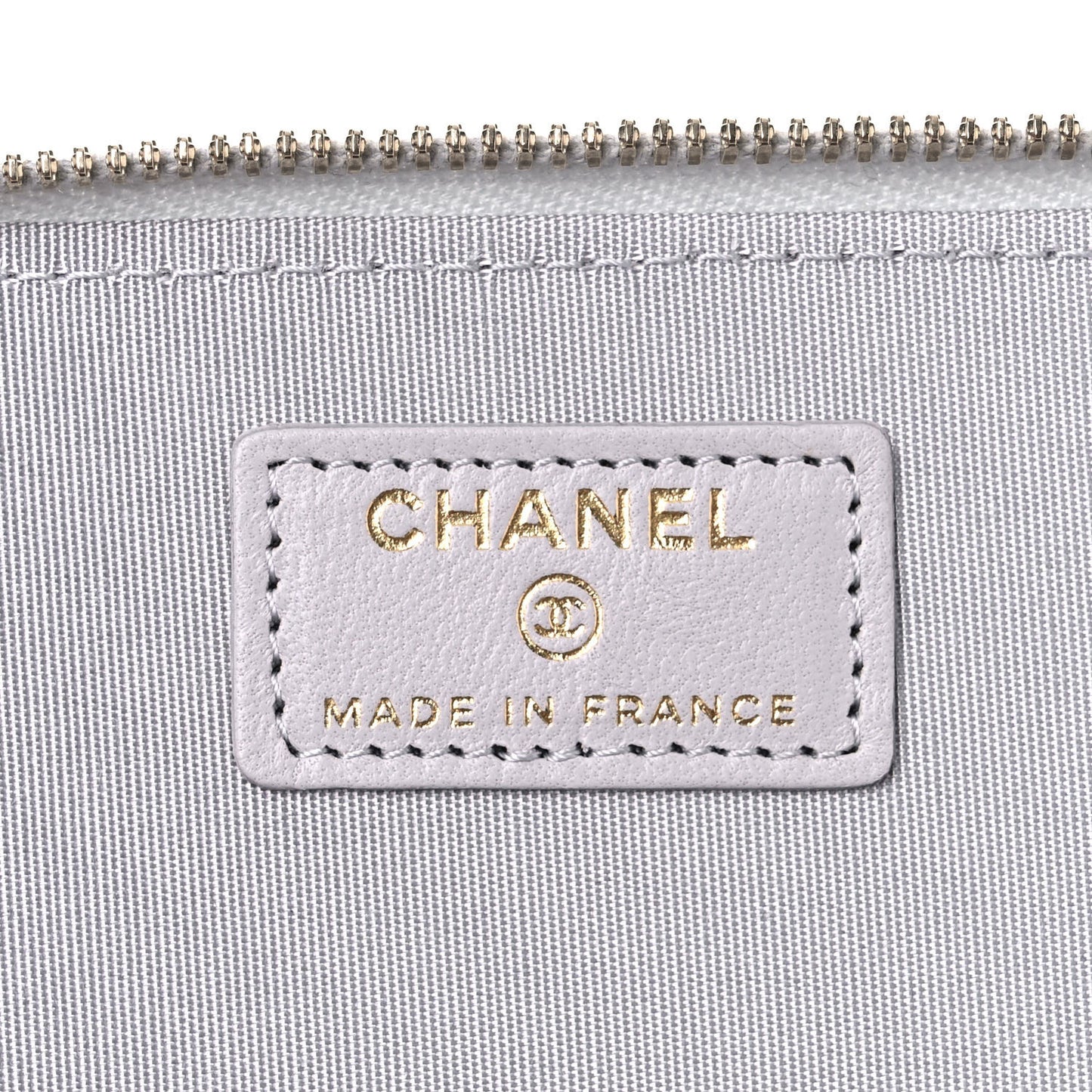 Lambskin Quilted Small Top Handle Vanity Case With Chain Grey