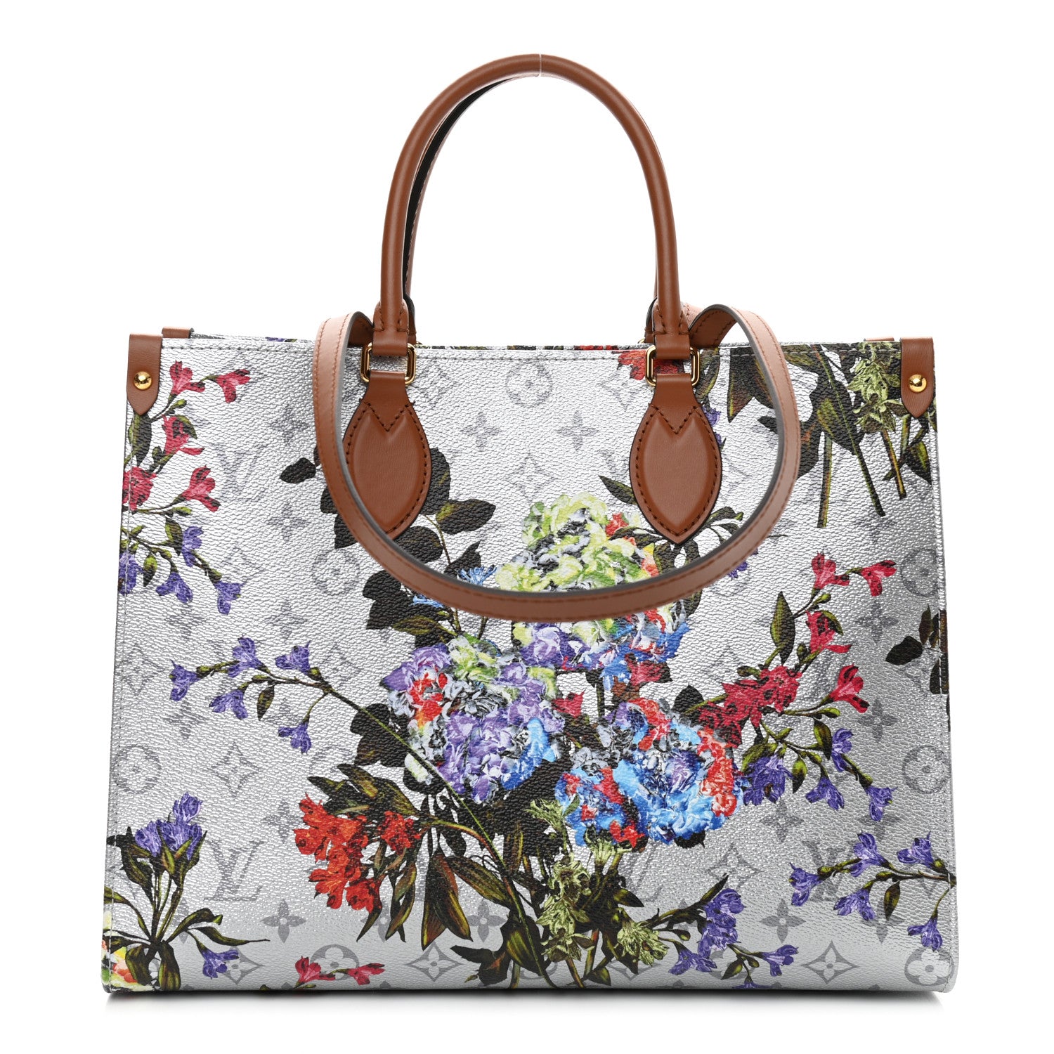 Louis Vuitton Metallic Monogram LV Garden OnTheGo MM Silver 1 of 9