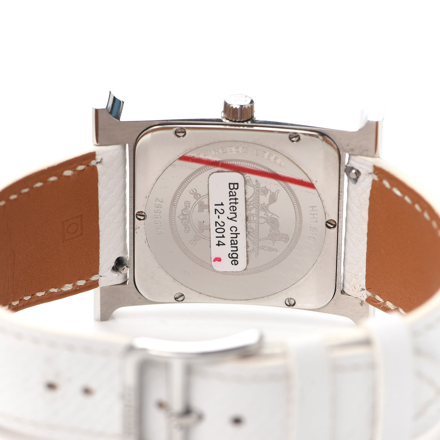 Hermes Stainless Steel Epsom 30.5mm Heure H Hour Quartz Watch Blanc 4 of 5