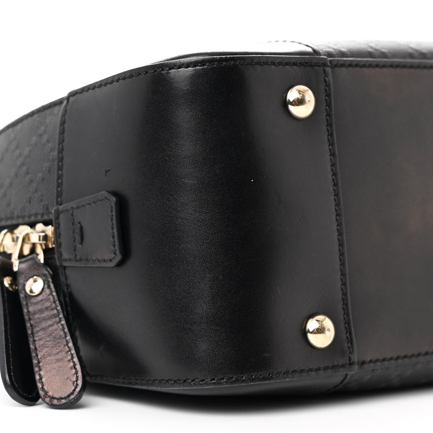 Calfskin Diamante Small Top Handle Bag Black