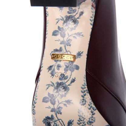 Gucci Malaga Kid GG Victoire 55mm Loafer Pumps 37.5 Vintage Bordeaux 8 of 10