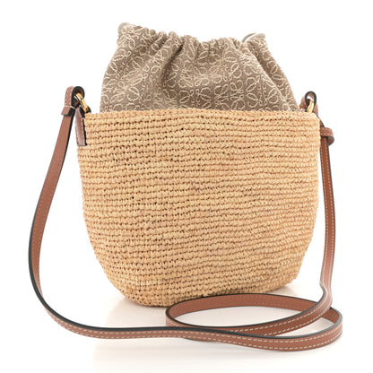 Loewe Calfskin Raffia Bucket Bag Natural Tan 2 of 9