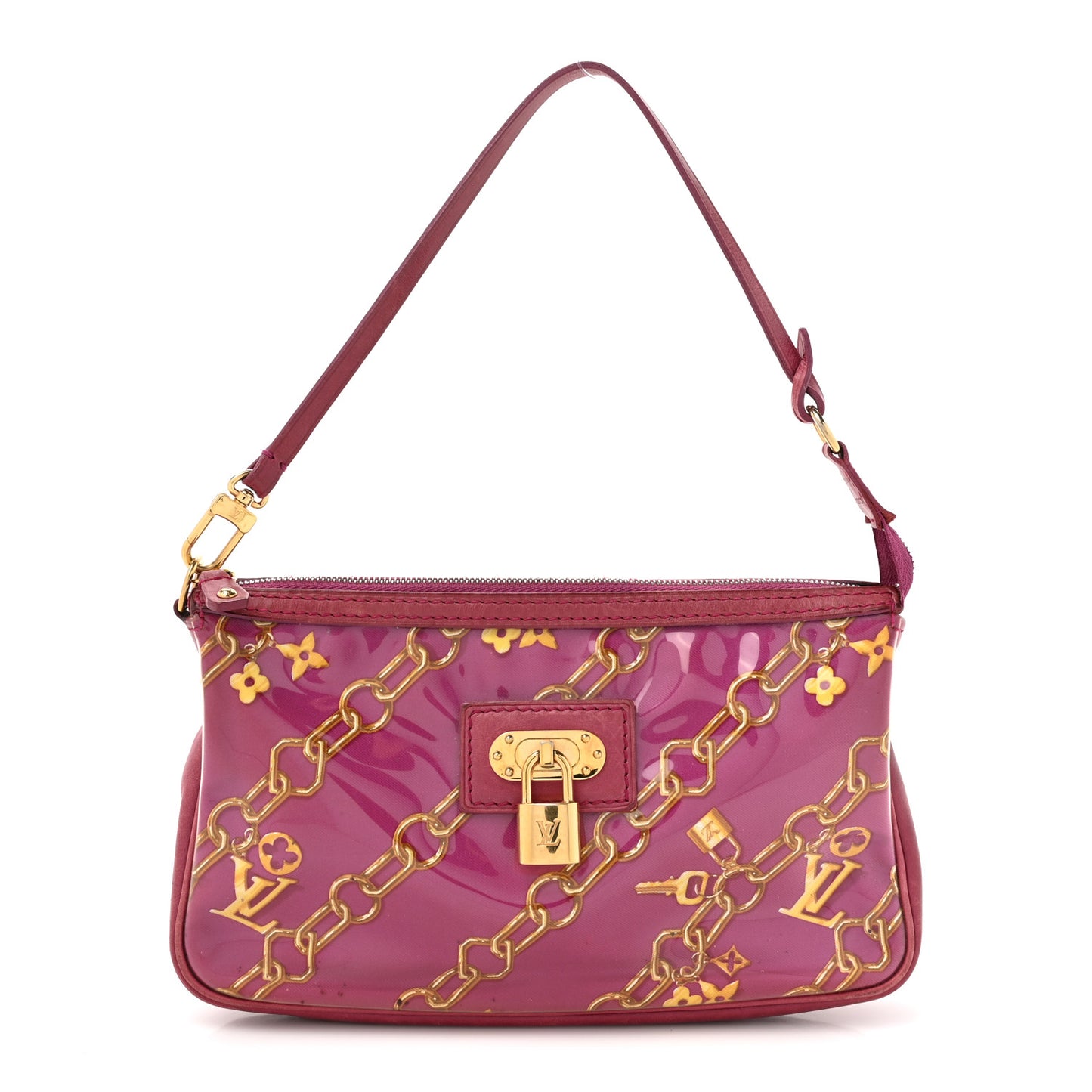 Monogram Charms Pochette Accessories Bag Fuchsia