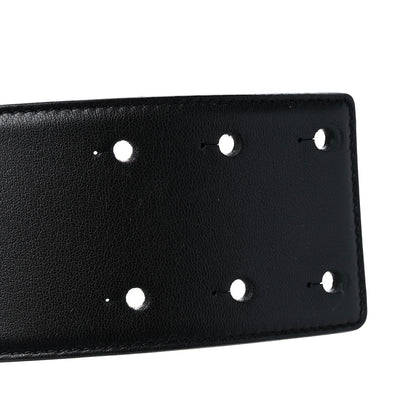 Saint Laurent Calfskin Crystal Monogram Belt 70 28 Black 6 of 6