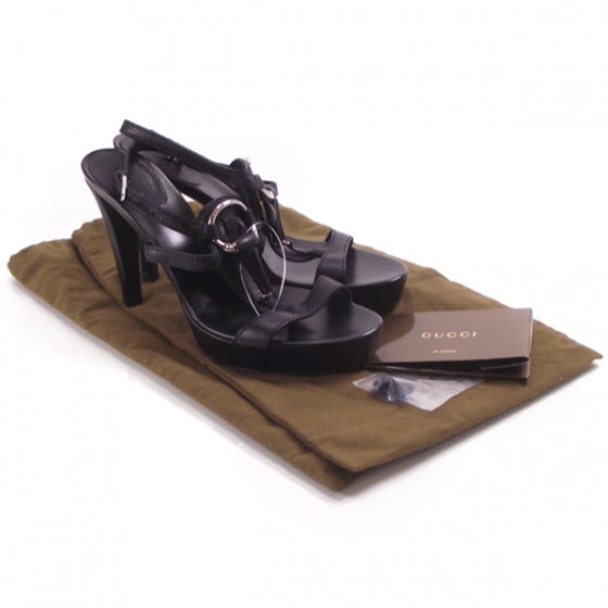 Gucci Leather Icon T Strap Heels 38.5 4 of 8