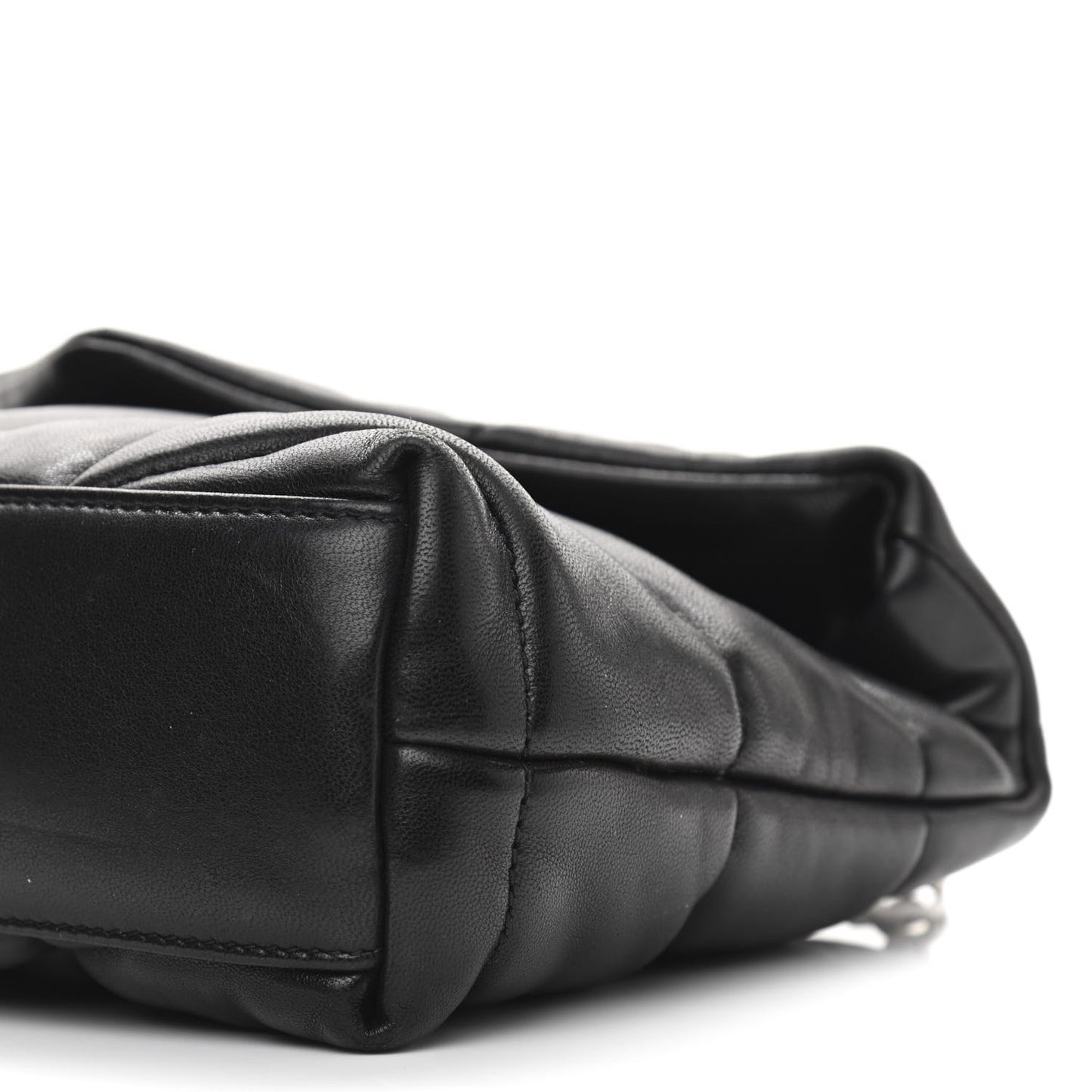 Lambskin Quilted Toy Loulou Puffer Monogram Chain Satchel Black