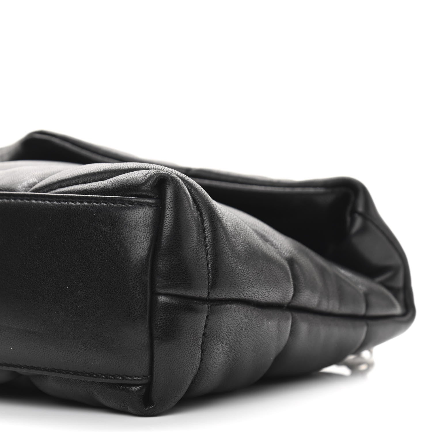 Saint Laurent Lambskin Quilted Toy Loulou Puffer Monogram Chain Satchel Black 11 of 11