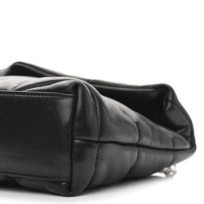 Saint Laurent Lambskin Quilted Toy Loulou Puffer Monogram Chain Satchel Black 11 of 11