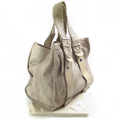 Chloe Python Silverado Tote Ivory 3 of 10