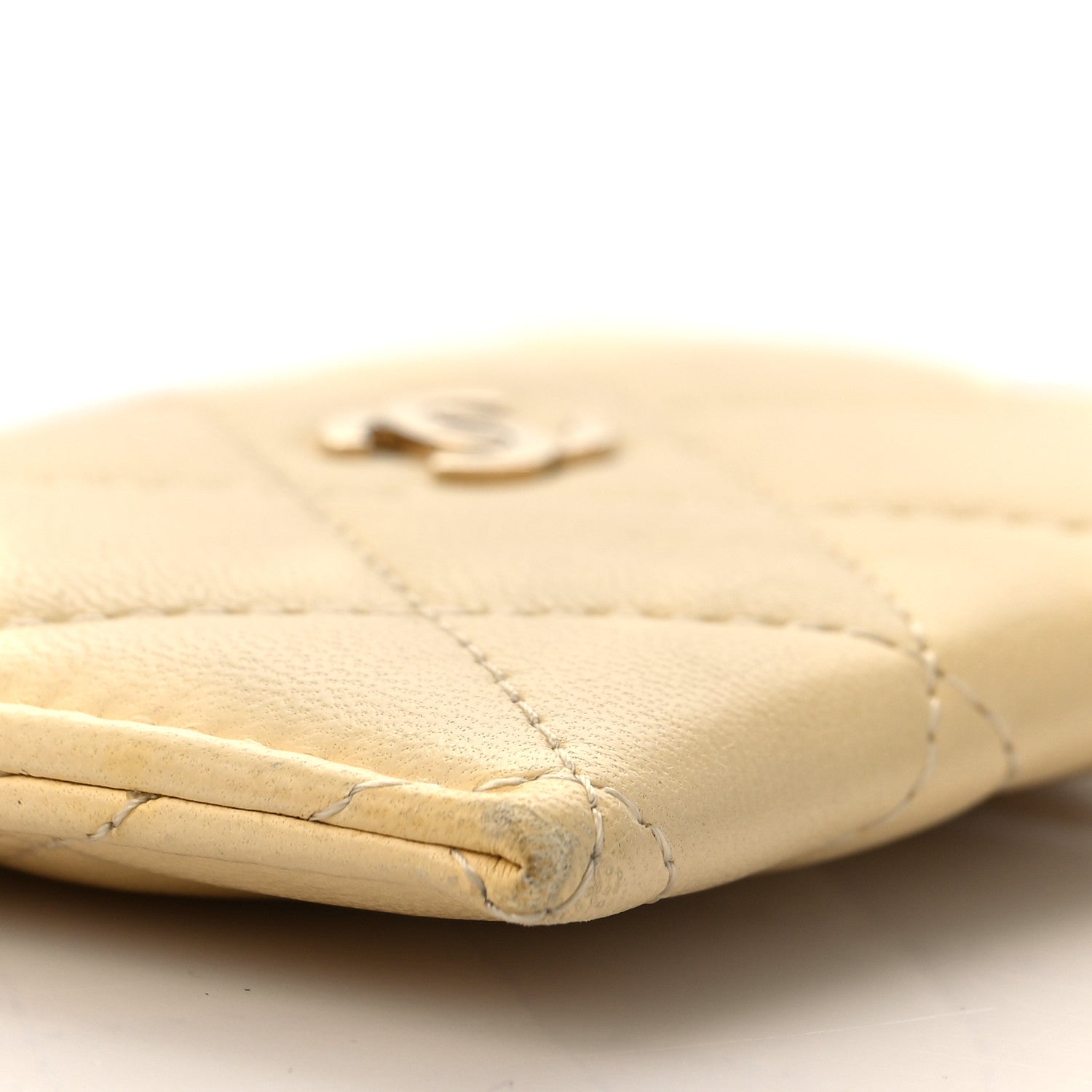 Chanel Lambskin Quilted Card Holder Light Yellow 8 of 10