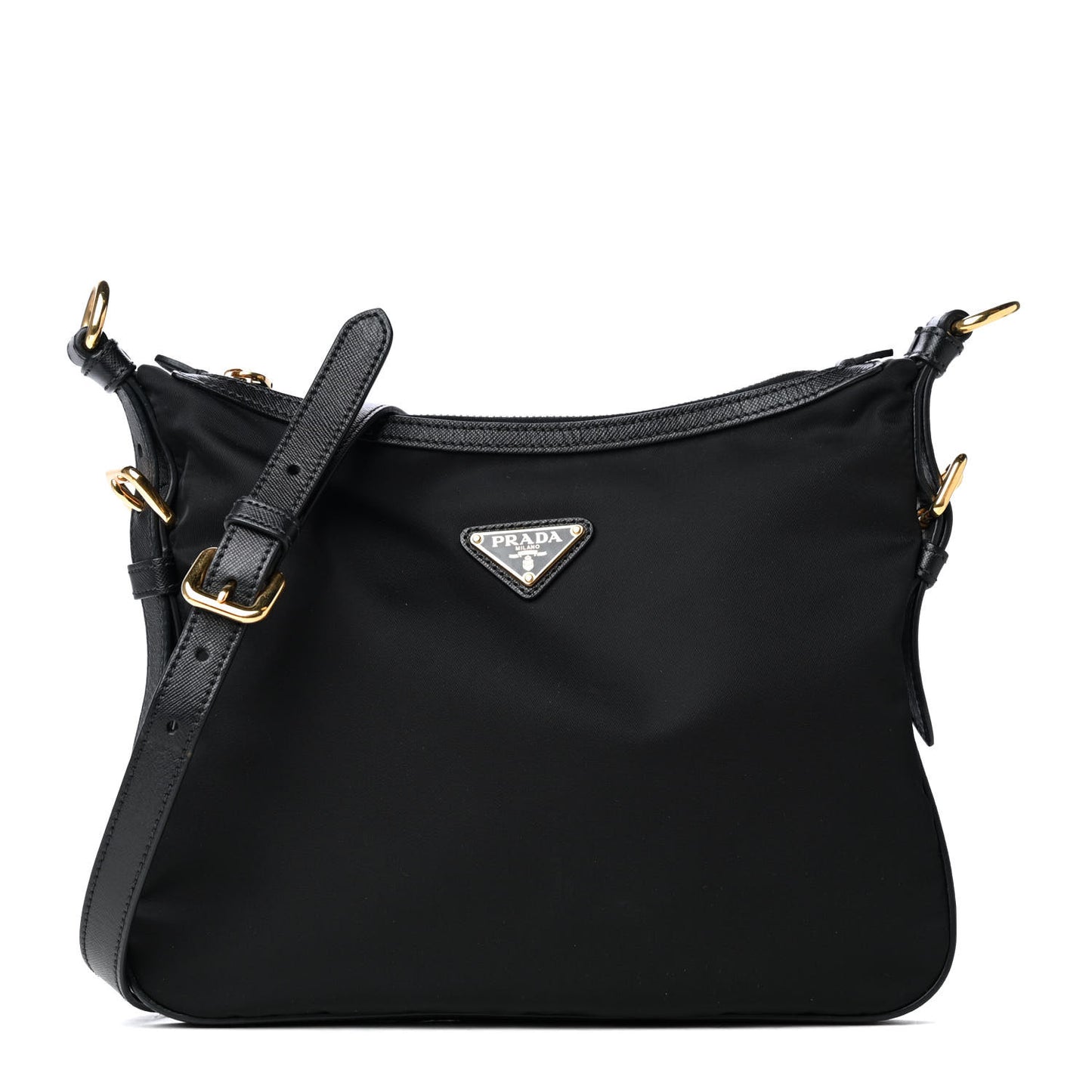 Tessuto Nylon Saffiano Crossbody Bag Black