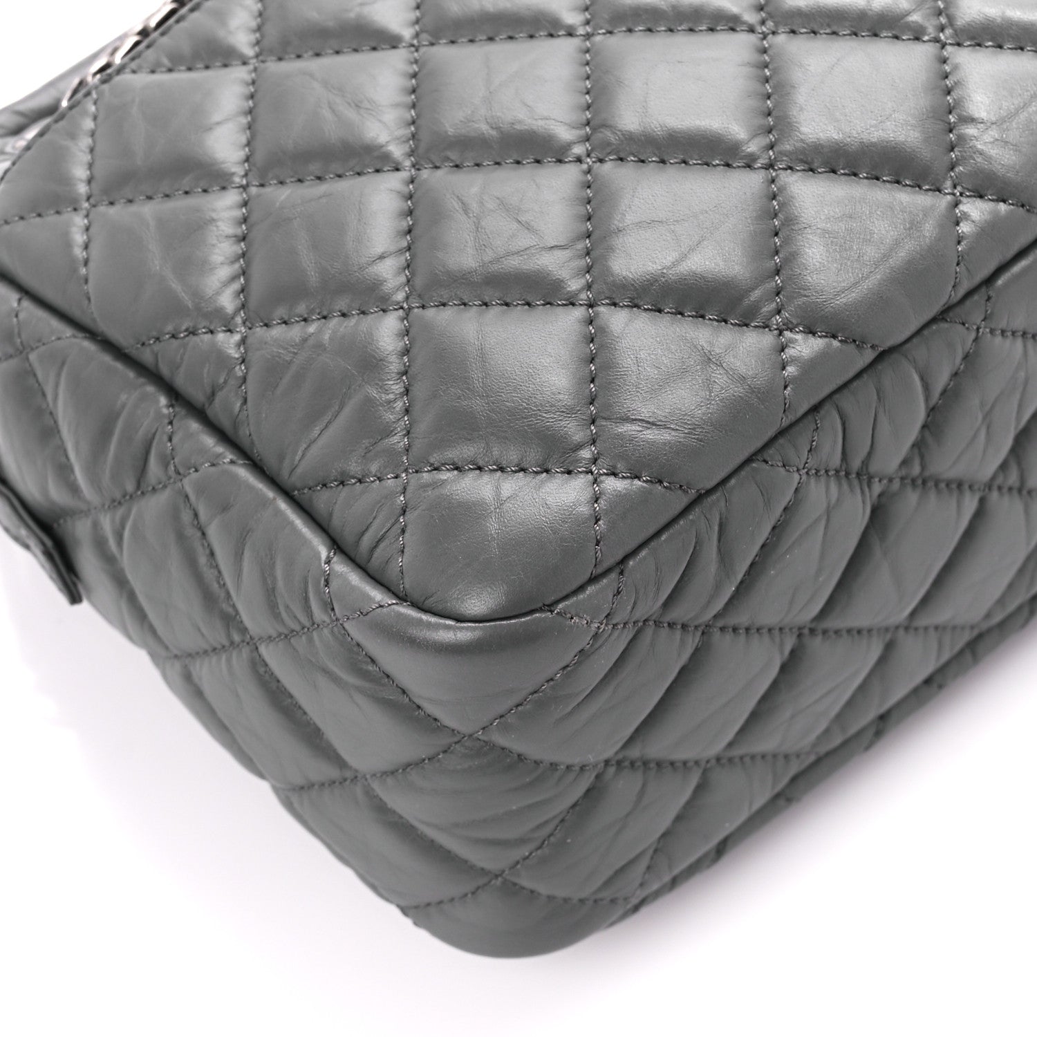 Chanel Aged Calfskin Quilted Medium Reissue Camera Case Grey 10 of 13