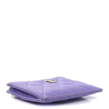 Chanel Caviar Quilted CC Zip Card Holder Purple 4 of 9